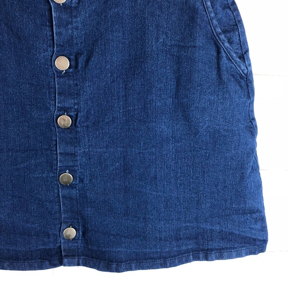 MILKYWAY Jean Button Down High Waisted Short Skirt - Picture 4 of 6